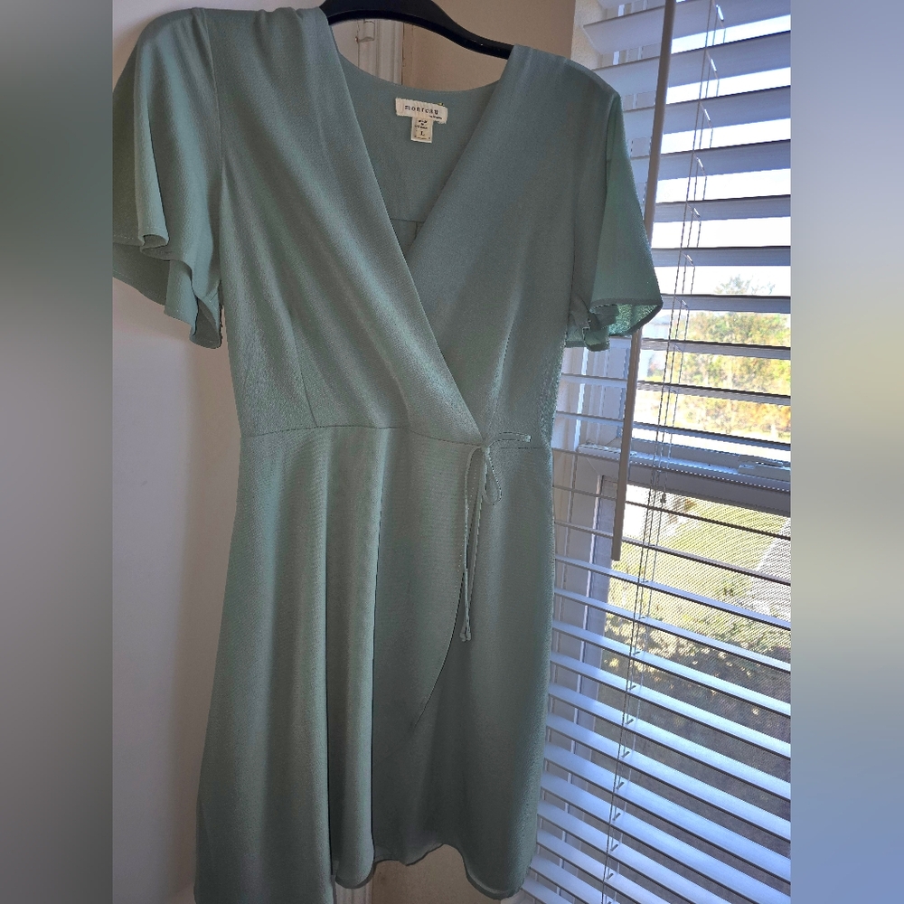 Monteau Sage Green Midi Dress
